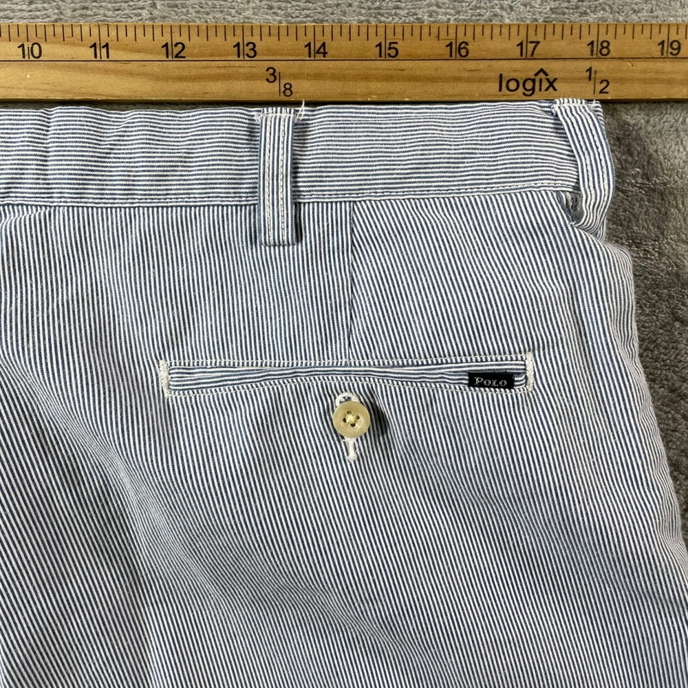 Polo Ralph Lauren Seersucker Chino Pants Men 38x30 Striped Beach Resort Vacation - Picture 4 of 10